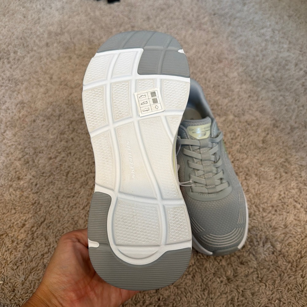 Skechers Hands Free Swift Fit Gray Lime Memory Foam Sneakers 179313S Womens 6.5 - Picture 4 of 7